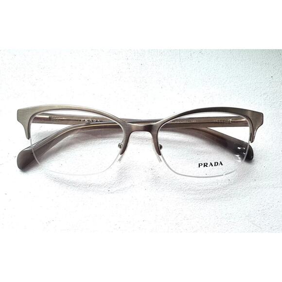 PRADA VP 60P MA1-1O1 PALE GOLD MADE IN ITALY EYEGLASSES FRAMES 50-17-140 - Picture 1 of 5